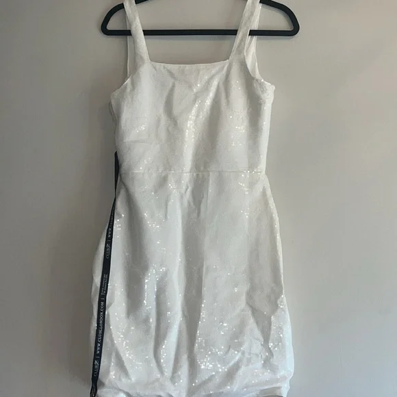 NWT Club L London Sequin Square Neck Mini Dress - Picture 8 of 9